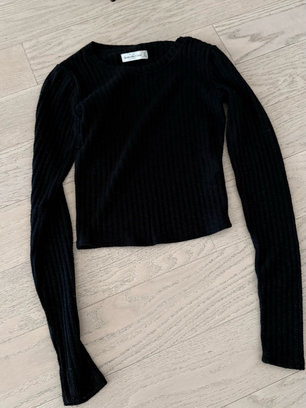 Abercrombie & Fitch Black Ribbed Knit Top